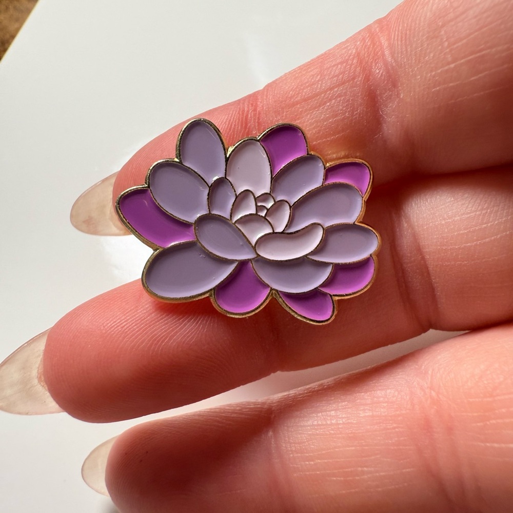 Purple and Lavender Flower Brooch